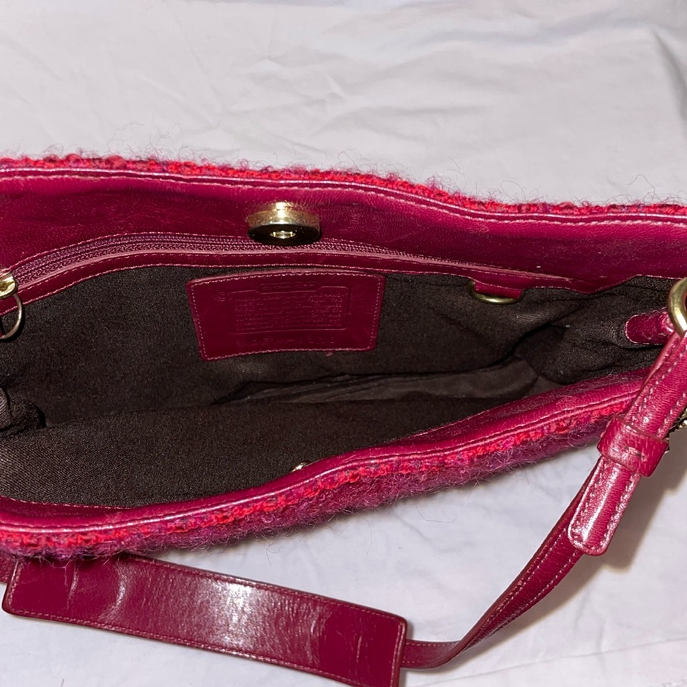 Vintage COACH Wool Tweed & Leather Bag - Picture 7 of 9